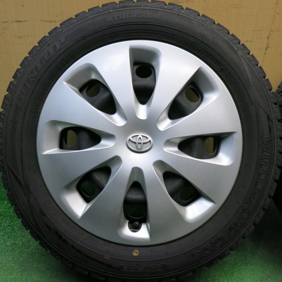 バリ溝！23年！キレイ！9.5分★トヨタ アクア 純正 スチール 175/65R15 スタッドレス ダンロップ ウインターマックス WM02 15インチ PCD100/4H★6032912HAスの画像