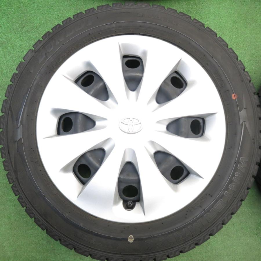 バリ溝！23年！キレイ！9.5分★トヨタ アクア 純正 スチール 175/65R15 スタッドレス ダンロップ ウインターマックス WM02 15インチ PCD100/4H★6032912HAスの画像