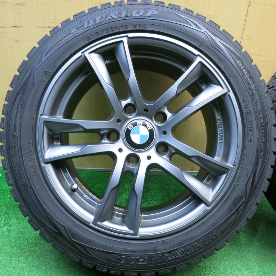 バリ溝！キレイ！9分★BMW 等 KELLENERS Jr E5 205/55R16 スタッドレス ダンロップ ウインターマックス WM01 ケレナーズ 16インチ PCD120/5H★5122013HAスの画像