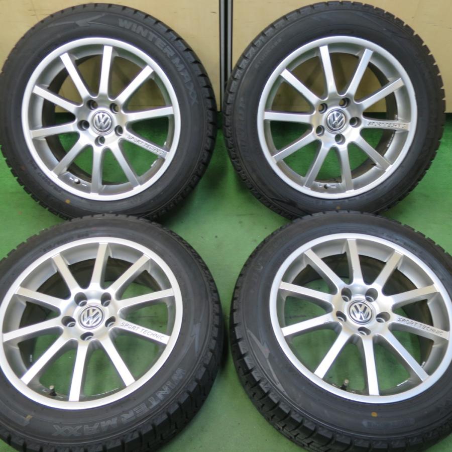バリ溝 22年 9.5分★ワーゲン 等 215/55R17 SPORT TECHNIC スタッドレス ダンロップ ウインターマックス WM02 ...