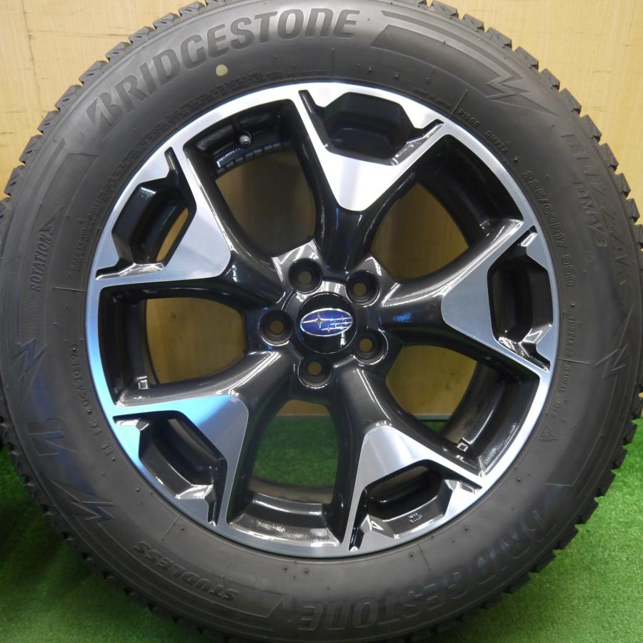 バリ溝！キレイ！9分★スバル XV 純然たる 225/60R17 スタッドレス ブリヂストン ブリ背嚢 DM-V3 17in PCD100/5H★6040608Hス