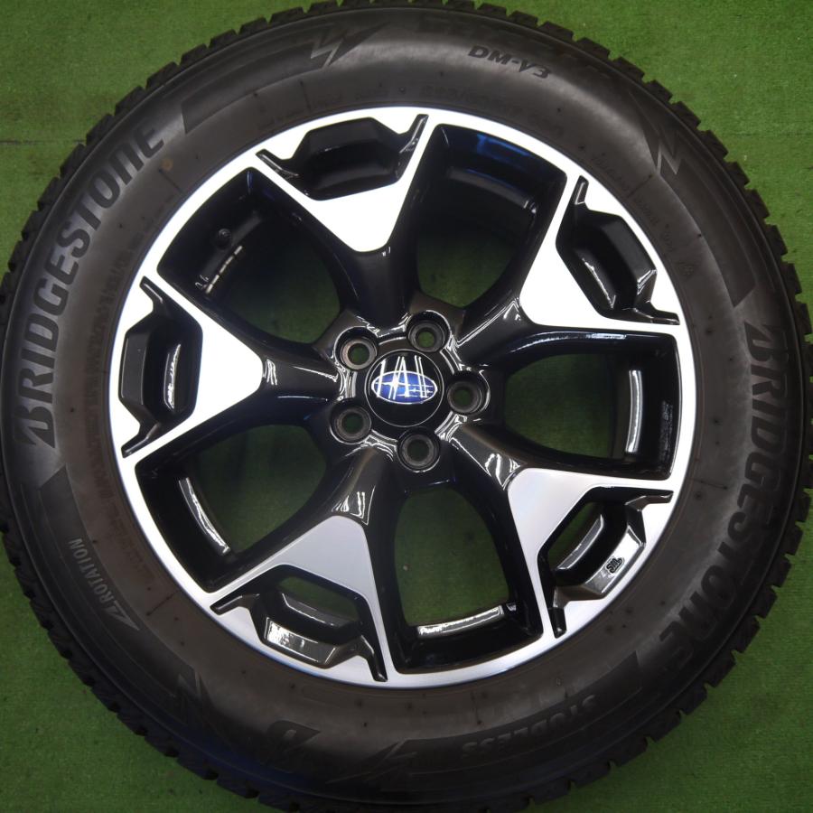 バリ溝！キレイ！9分★スバル XV 純然たる 225/60R17 スタッドレス ブリヂストン ブリ背嚢 DM-V3 17in PCD100/5H★6040608Hス