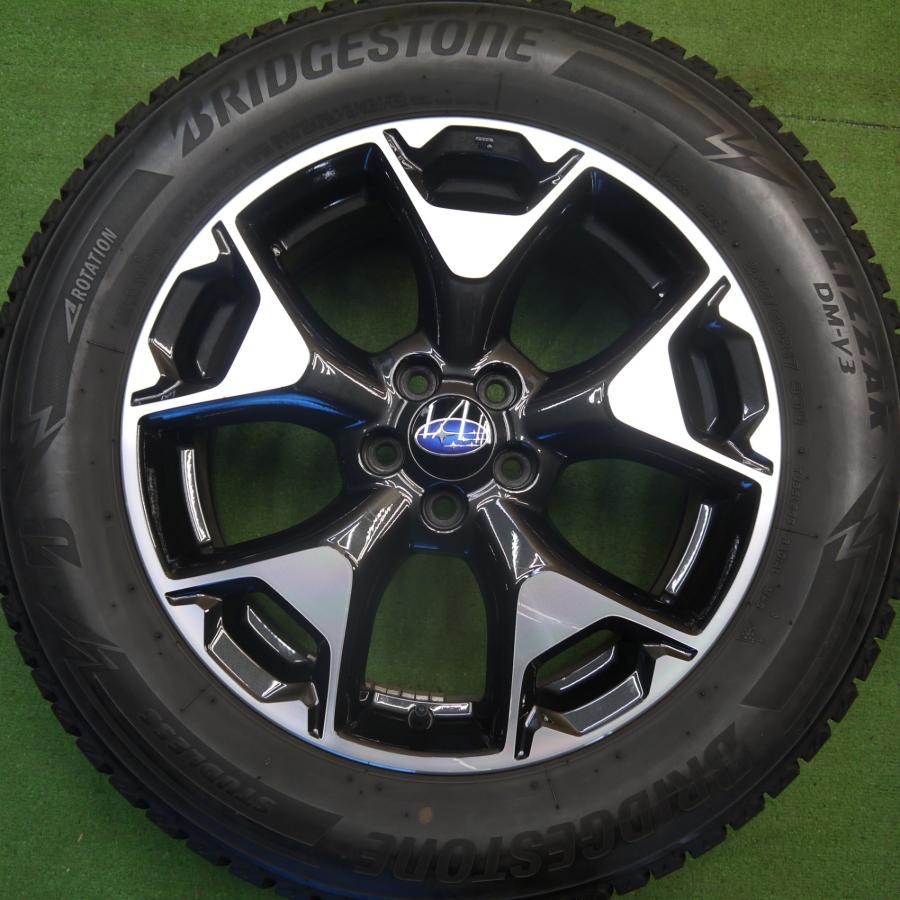 バリ溝！キレイ！9分★スバル XV 純然たる 225/60R17 スタッドレス ブリヂストン ブリ背嚢 DM-V3 17in PCD100/5H★6040608Hス