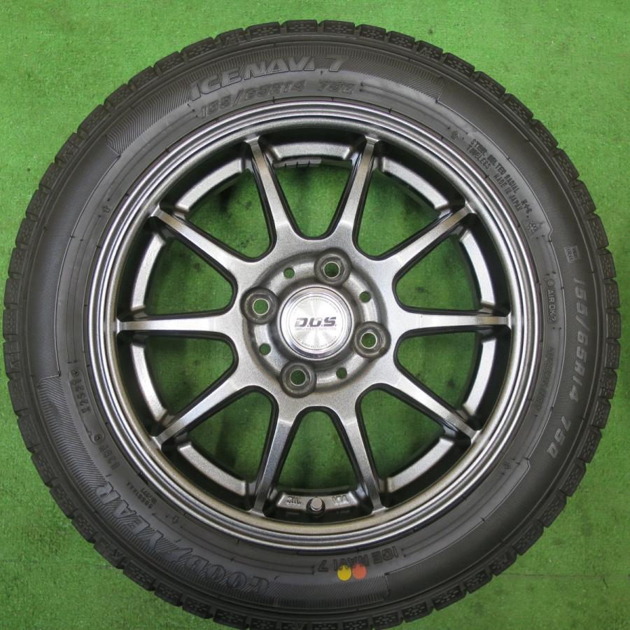 バリ溝！21年！キレイ！9分☆スタッドレス 155/65R14 グッドイヤー