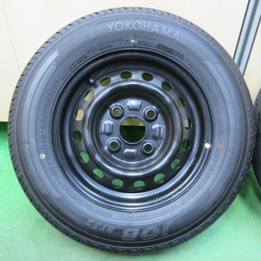 マ*読様 ハイゼットスチールホイル＋145/80R12 80/78N LT 20 新車外し！24年☆ダイハツ ハイゼット 純正 スチール 145/80R12