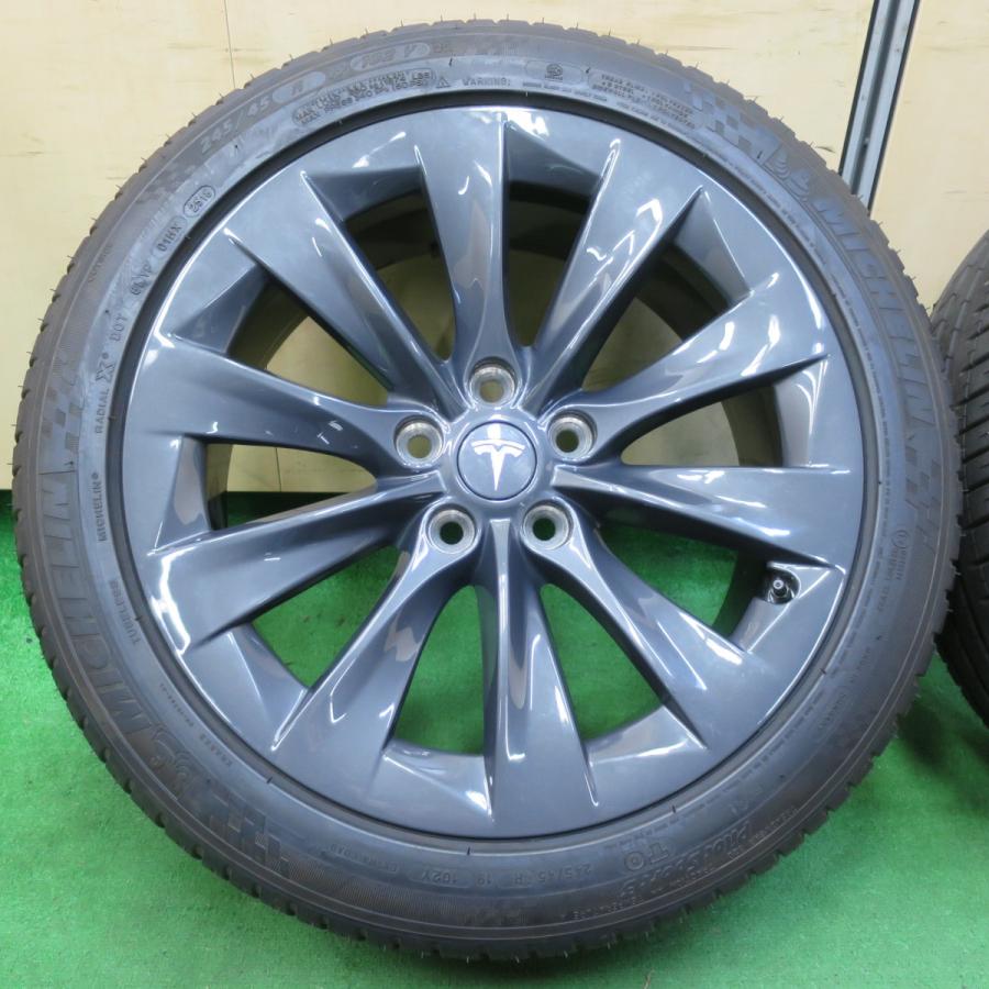 テスラモデルS純正19インチホイール　 245/45 R19 タイヤ付き 送料無料* タイヤほぼ未使用！キレイ☆テスラ モデルS 純正 245/45R19