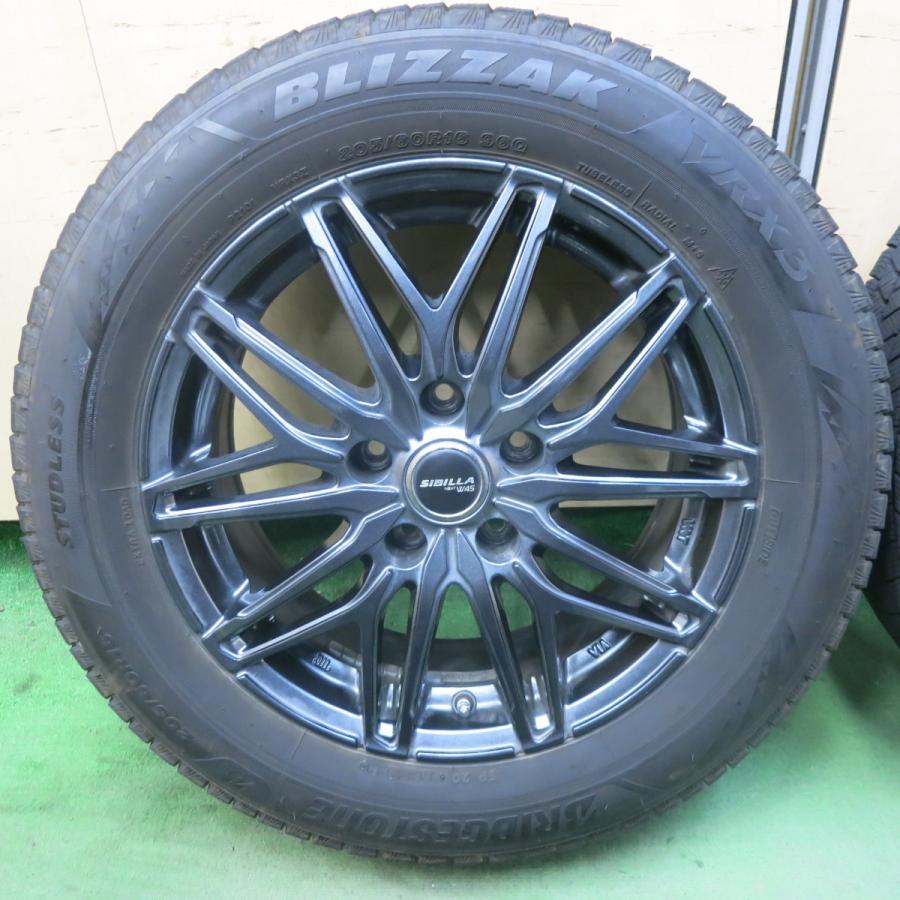 バリ溝！23年！キレイ！9分★スタッドレス 205/60R16 ブリヂストン ブリザック VRX3 SIBILLA NEXT W45 シビラ ネクスト 16インチ PCD114.3/5H★6033001SKスの画像