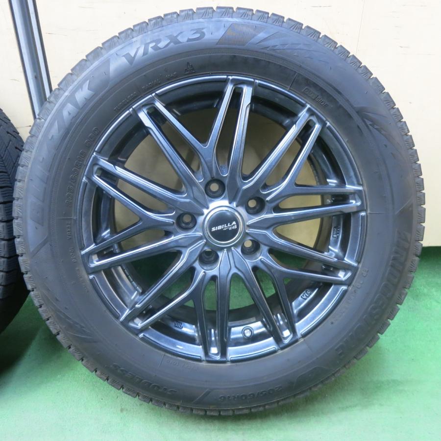 バリ溝！23年！キレイ！9分★スタッドレス 205/60R16 ブリヂストン ブリザック VRX3 SIBILLA NEXT W45 シビラ ネクスト 16インチ PCD114.3/5H★6033001SKスの画像