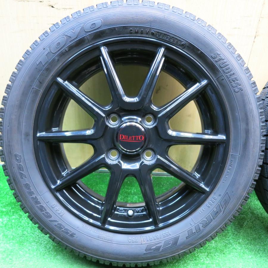 バリ溝！キレイ！9.5分以上☆スタッドレス 155/65R14 トーヨー