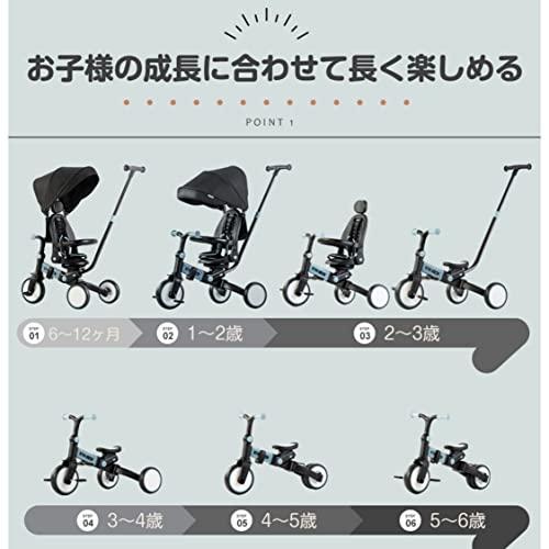 BTM 子供用三輪車 折りたたみ 三輪車 カバー ベビーカー 手押し棒付き 7in1 バイク 安全ベルト 三輪車のりもの 1歳 2歳 3歳 超軽 7in1 車にもらくらくと積み込めます