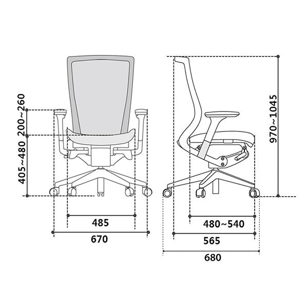 T50air エグゼクティブ チェア 可動肘付き ブラック CHXRF6100RAZ2D6B エアスキンメッシュ FURSYS社(個人様お届け可能商品)_2