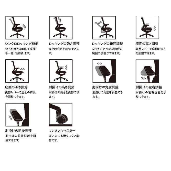 T50air エグゼクティブ チェア 可動肘付き ブラック CHXRF6100RAZ2D6B エアスキンメッシュ FURSYS社(個人様お届け可能商品)_6