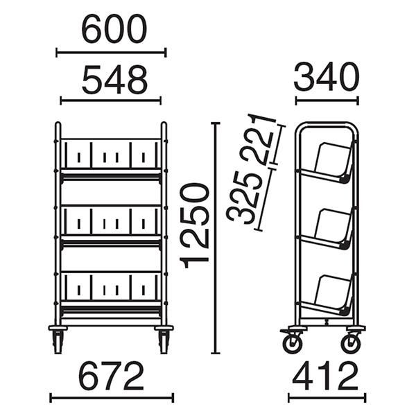 組立付 PLUS 重量物対応 ファイルワゴン FY-1260 カルテラック H1250mm 総最大積載120kg 40Kg/段_1