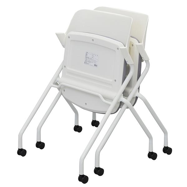 SYネスティングチェア 肘無し 2脚セット ホワイトフレーム PVC ブラック RFC-SYPBK-2SET スタッキング 折畳イス(事業所様限定)_4
