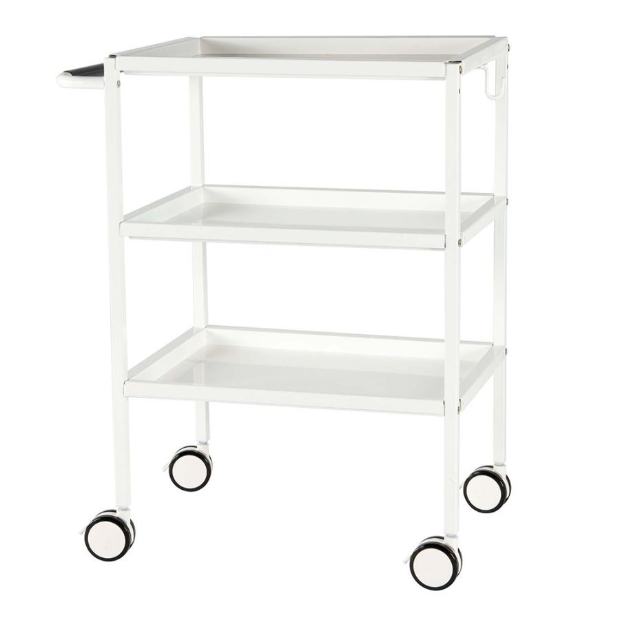 医療用メディカルホワイトメタルラック2段業務作業用