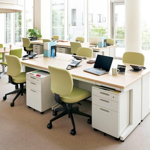 PLUS（プラス） (組立設置迄)片袖机 RJデスクII W1000×D600 引出しD