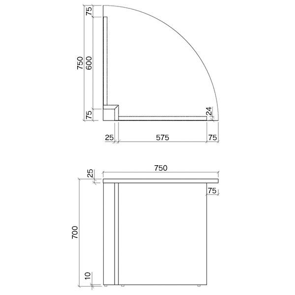 消毒・水拭きOK！ノルム ローカウンター 専用コーナー ナチュラル W750×D750×H700mm 木製 受付カウンター 対面式 SHLC-CN75NA2(事業所様限定)｜garage-murabi｜04