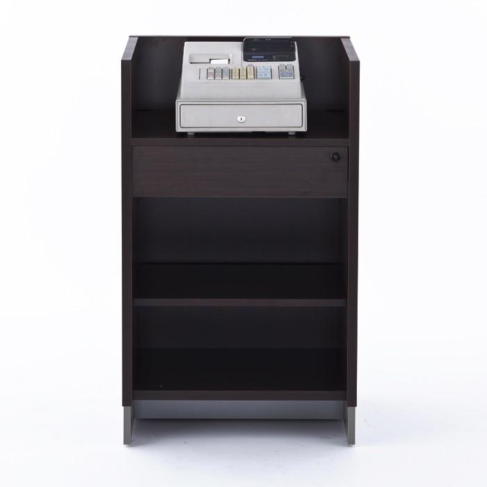 消毒・水拭きOK！ノルム レジカウンターII 3color W600×D600(荷物台除く450)×H1000mm 木製 レジ台 荷物置き台付き 鍵付き SHRGC2(事業所様限定)の画像