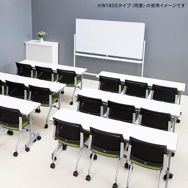 ホワイトボードII 1200×900 片面 ホーロータイプ キャスター付(ストッパー4個) ホワイト SHWBH2-1290ASWH2L(事業所様お届け 限定商品)_3