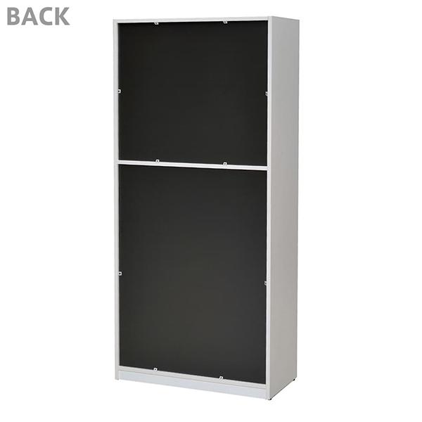 プリーマIII 木製シェルフハイ ホワイト/グレー 共通扉付き グレーIIバック SHWHS3-LDWH2 SHWHS3-LDGY2 書棚 カルテ収納庫(事業所様限定商品)の画像