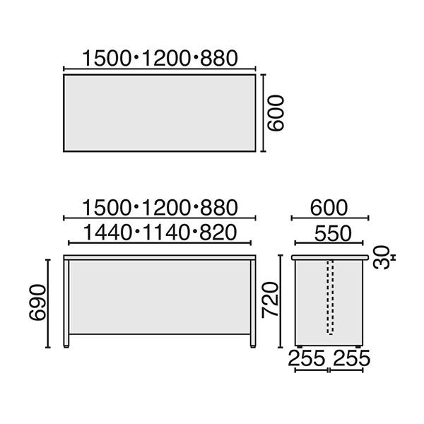 ■お取寄せ商品(施工設置迄)PLUS SK-350シリーズ 受付ローカウンター オープン型 W1500×D600×H720 ホワイト SK-W3556 W4 J91711｜garage-murabi｜02