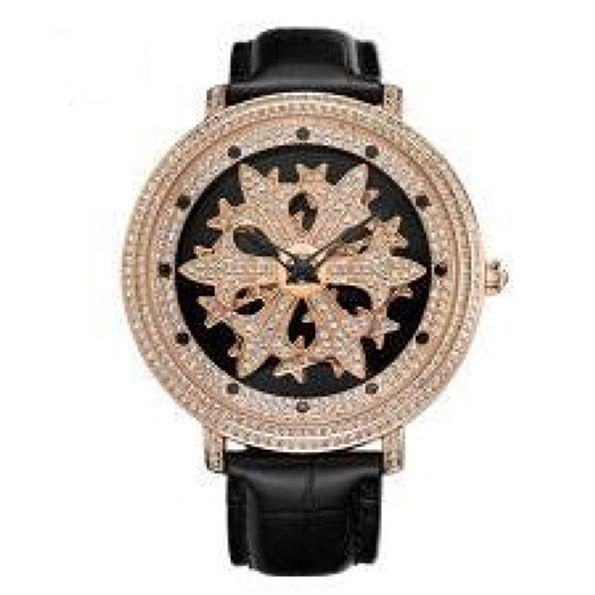 腕時計 モチーフが回転 Davena ダヴェナ CROSS B クロスビー ブラック/ピンクゴールド