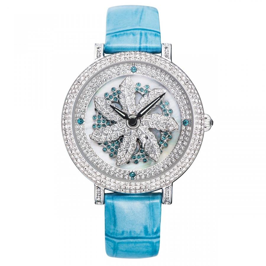 腕時計 モチーフが回転　Davena　ダヴェナ MAPLE メープル　ブルー/シルバー