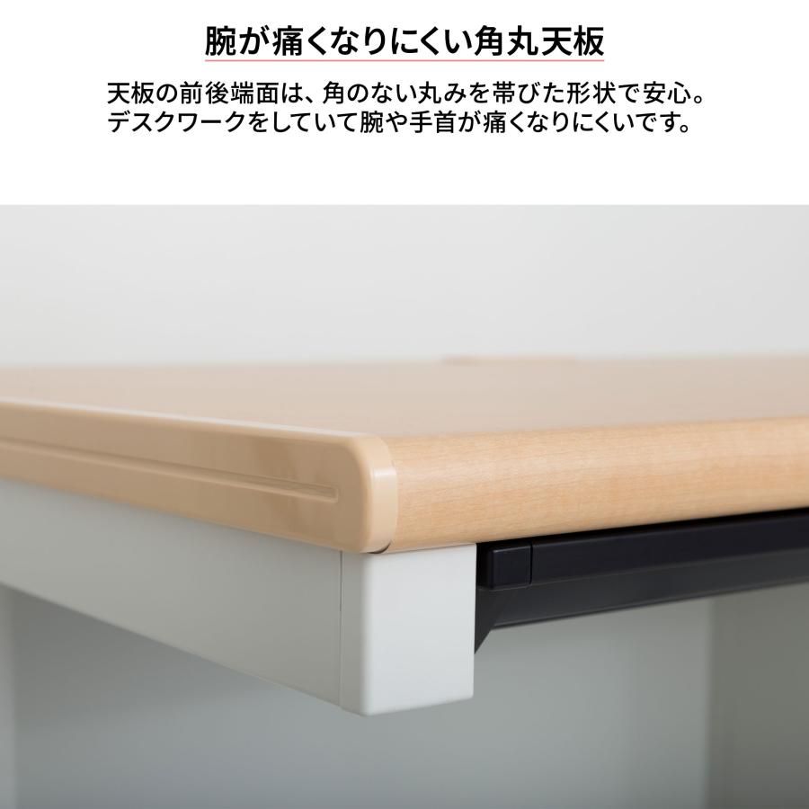 PLUS（プラス） オフィスデスク 平机 幅140cm 奥行70 配線穴付き 