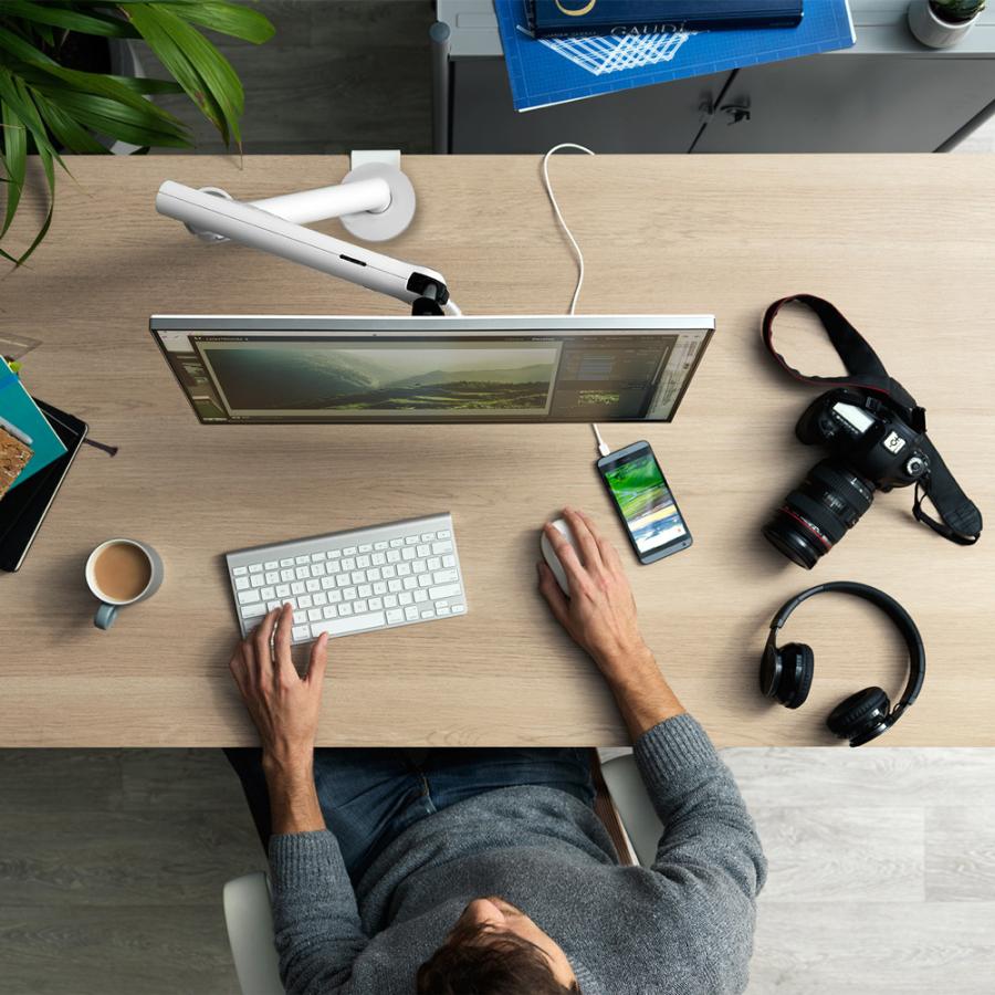 モニターアーム クランプ式 ショップ ホワイトCBS/ No.165 モニター