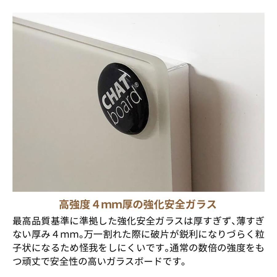 強化ガラス ホワイトボード 壁掛け 円形 ガラスボード CHAT board