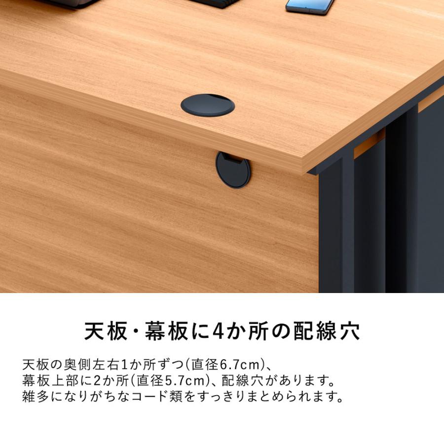 デスク テーブル OXシリーズ エグゼクティブL字型デスク 幅180cm 奥行140cm ( 配線穴4か所付 )｜garage-y-shop｜04