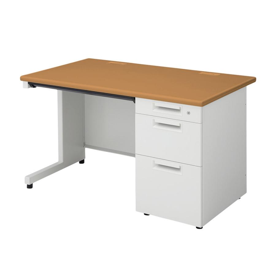 PLUS（プラス） デスク 片袖机 キャビネット付 120cm幅 スチールデスク