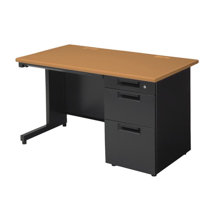 PLUS（プラス） デスク 片袖机 キャビネット付 120cm幅 スチールデスク