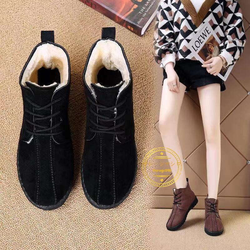 スノーブーツ スノーシューズ 雪靴 ムートン ブーツ ショートブーツ レディース 裏ボア ファー 冬 暖かい 裏起毛 厚底 通勤 おしゃれ 防寒 通学 疲れない 売れ筋がひ贈り物