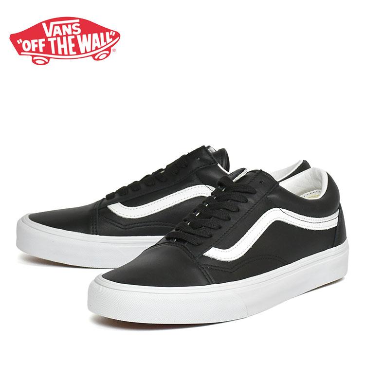 VANS（ヴァンズ） バンズ オールドスクール レザー ブラック/ホワイト