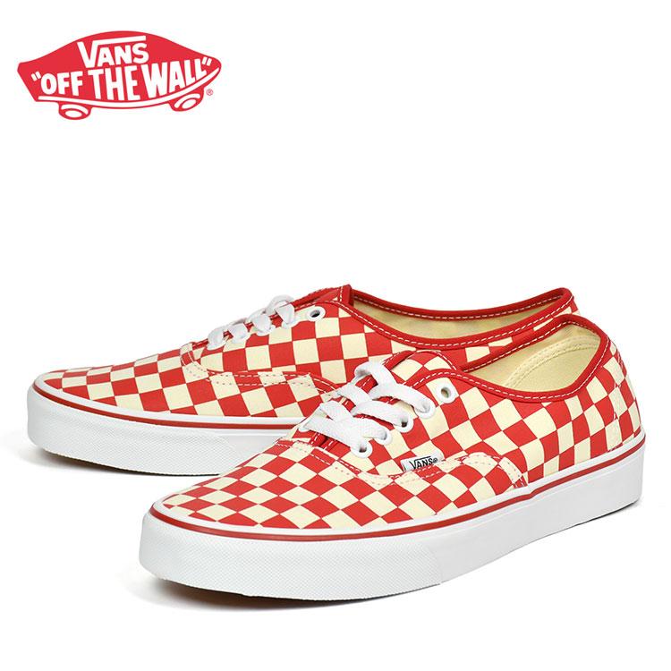 VANS（ヴァンズ） バンズ オーセンティック チェッカー柄 レッド