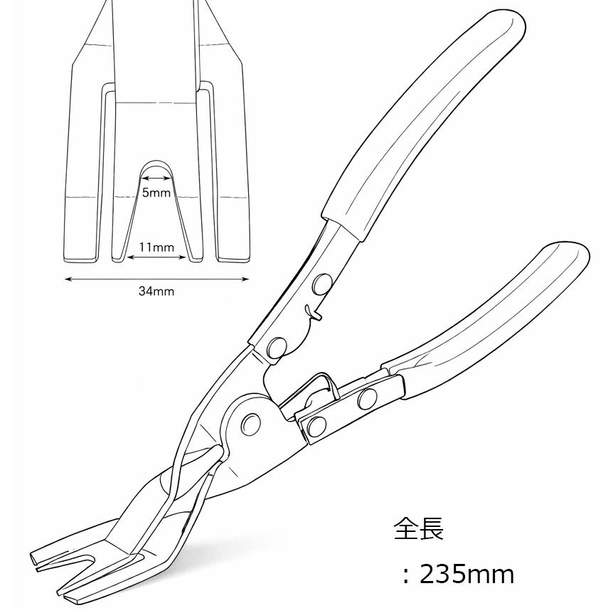 内張り外し クリップリムーバー プライヤー ドライバータイプ ドアクリップ外し 6本set A042 |  | 02