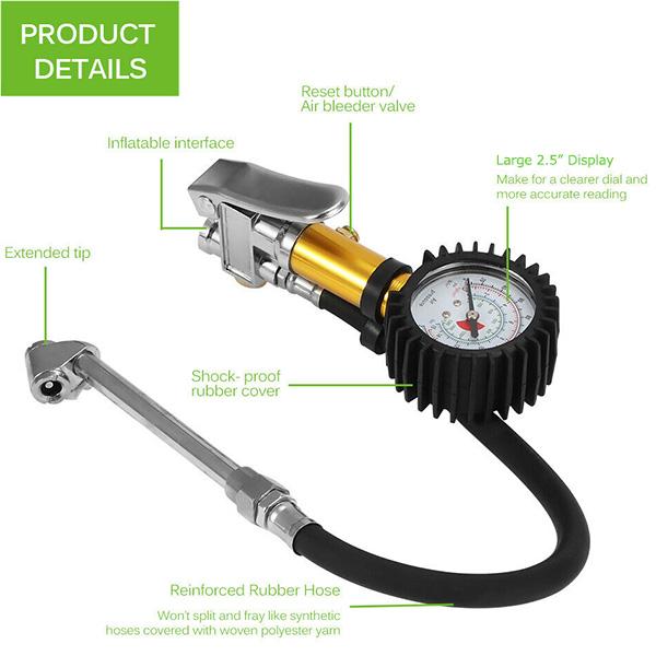 タイヤゲージ バイクの空気入れに便利なチャック式 B024 |  | 02