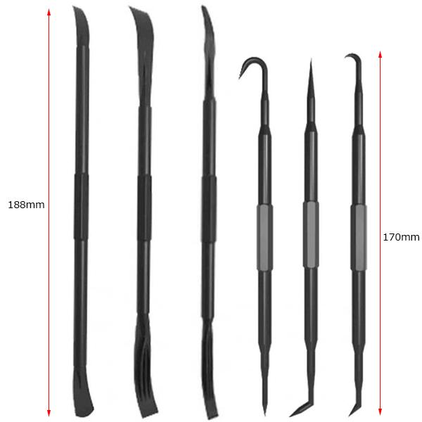 ナイロン製 6pc トリムリムーバー＆Oリングオイルシール外しツール プライ＆スムージングツール B197 |  | 01