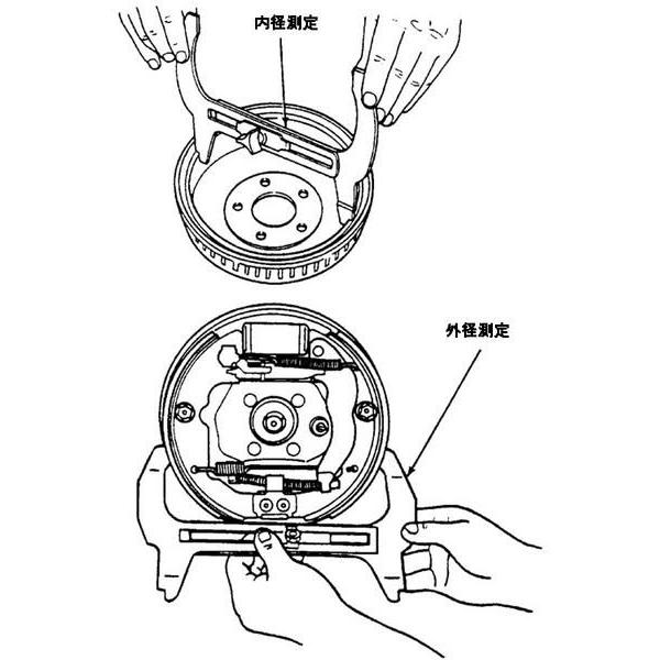 ドラムブレーキノギス＆シューのクリアランス測定ゲージ H153｜garagecom｜02