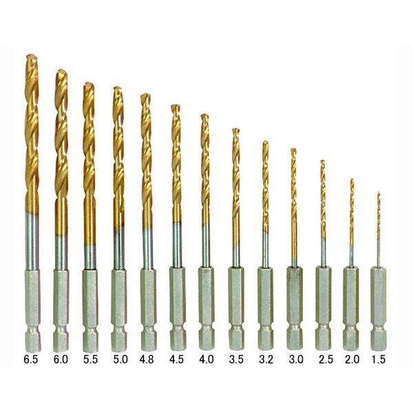 DIY用 13pcチタンコーテング 6角軸ドリルビットセット YZB035 | 