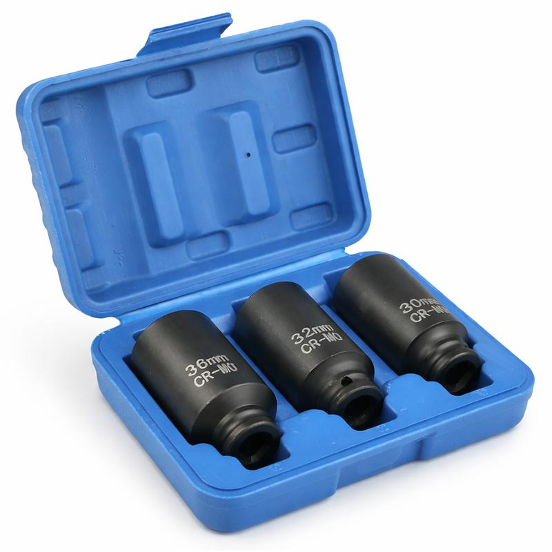 3pcハブナット用12角インパクトソケットセット 30mm 32mm 36mm N053