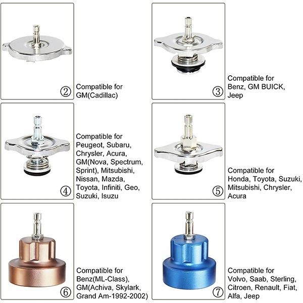 16pc ユニバーサル ラジエターリークテスター ラジエーターキャップ
