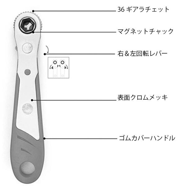 11pc マイクロラチェットレンチ＆ドライバー ビットセット T205