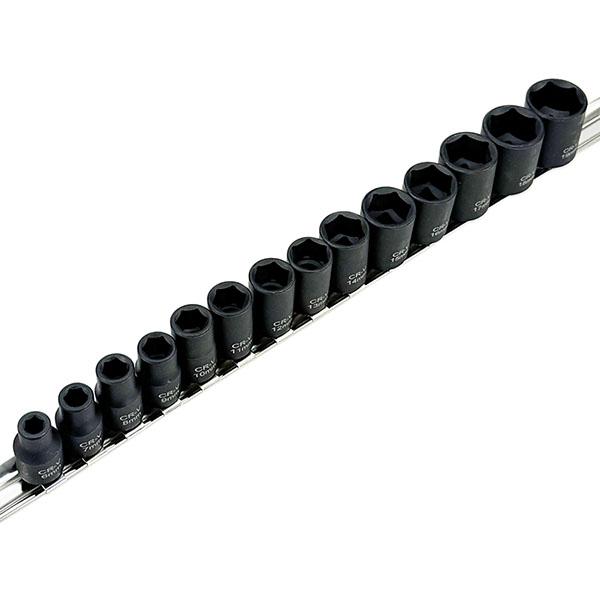 薄型ソケットセット19mm×21mm  6セット 14本セット】インパクト対応 6角ソケットセット CR-V製 6mm〜19mm