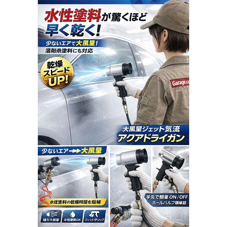 水性塗料乾燥専用ブローガン アクアドライガン エアフィルター付 高