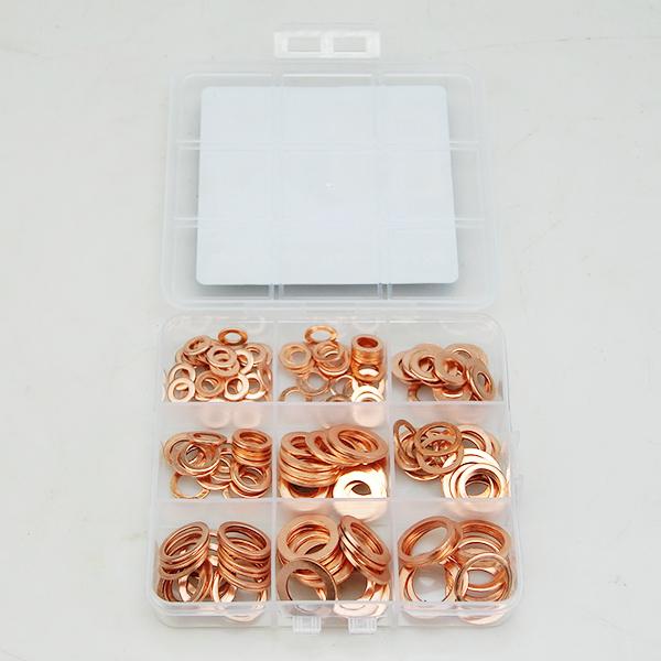 オイルドレンパッキン ドレンワッシャー (M5-M14) 銅リング 200pcセット エンジンオイル交換に T072 |  | 05
