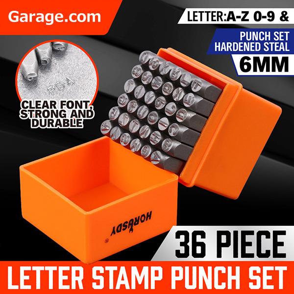 2mm 36pc英字アルファベット＆数字スタンプポンチセット 打刻印ポンチ