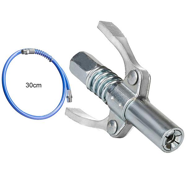 高圧グリスガン用クイックリリースカプラーセット 六爪ロック式＋30cm