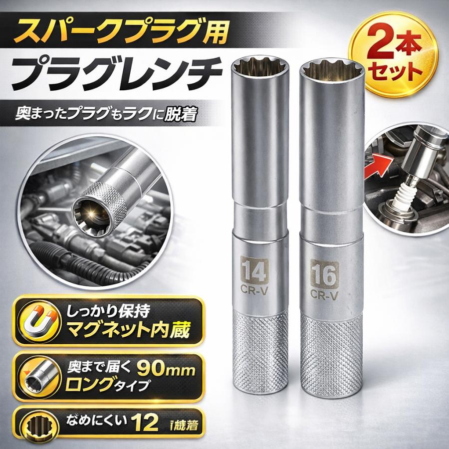 □予約5月中旬前後発送予定□ ロングタイプ プラグレンチ 2本セット